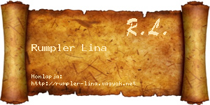 Rumpler Lina névjegykártya